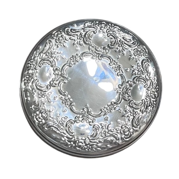 Vintage Towle | Sterling Silver Repousse Compact Makeup Mirror New In Box - Picture 2 of 7